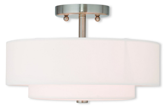 Semi-Flush Mts. Drum Shade by Livex Lighting ( 107 | 51043-91 Meridian ) 