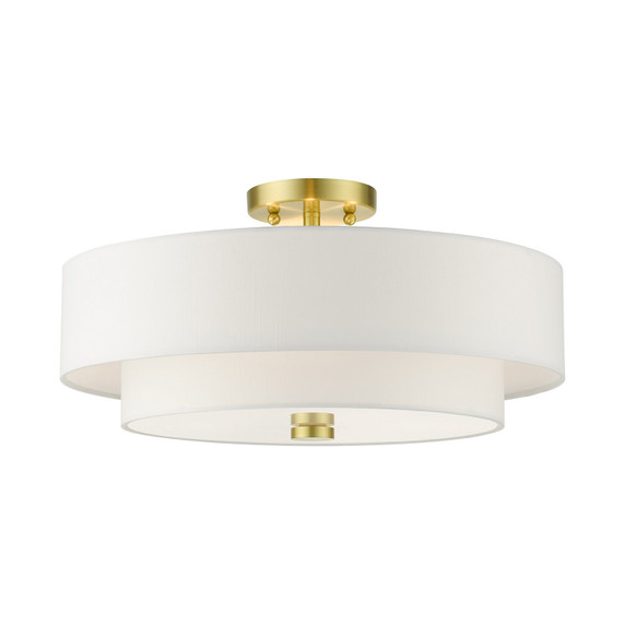 Semi-Flush Mts. Drum Shade by Livex Lighting ( 107 | 51045-12 Meridian ) 