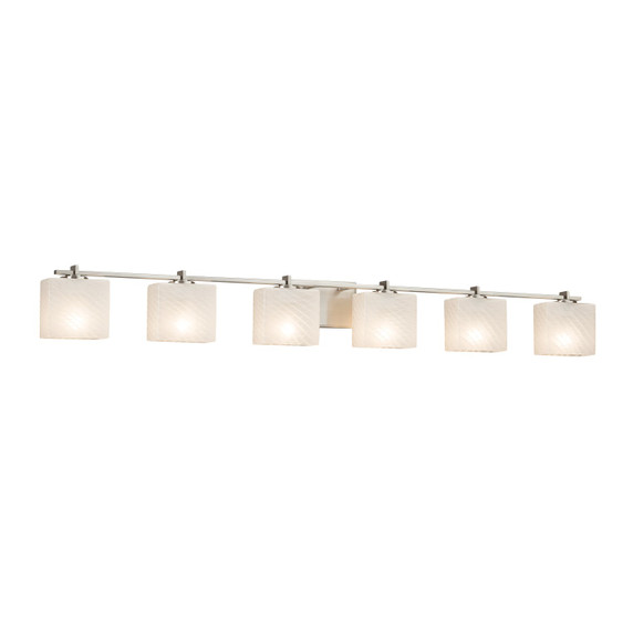 Bathroom Fixtures Five+Lights by Justice Designs ( 102 | FSN-8446-55-WEVE-NCKL-LED6-4200 Fusion ) 