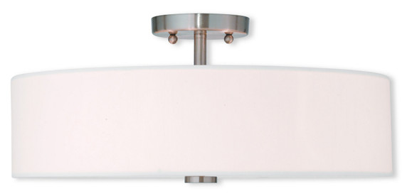 Semi-Flush Mts. Drum Shade by Livex Lighting ( 107 | 51055-91 Meridian ) 