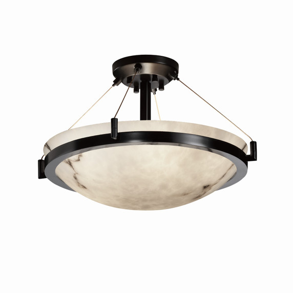 Semi-Flush Mts. Bowl Style by Justice Designs ( 102 | FAL-9681-35-MBLK LumenAria ) 