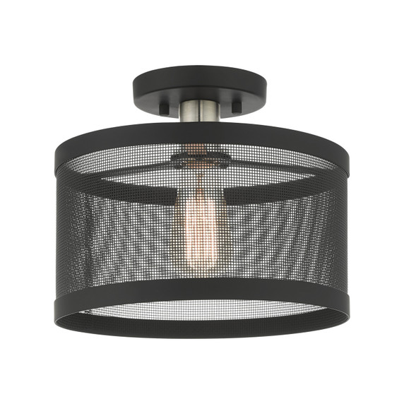 Semi-Flush Mts. Drum Shade by Livex Lighting ( 107 | 46216-04 Industro ) 