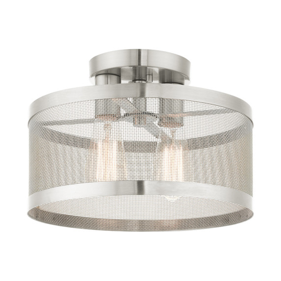 Semi-Flush Mts. Drum Shade by Livex Lighting ( 107 | 46217-91 Industro ) 