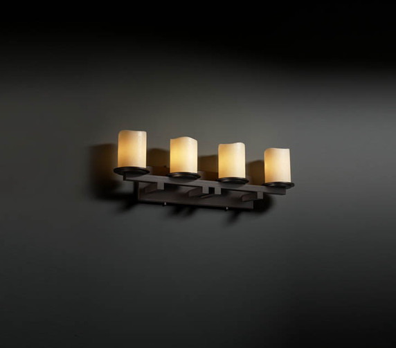Bathroom Fixtures Four Lights by Justice Designs ( 102 | CNDL-8774-14-CREM-DBRZ CandleAria ) 