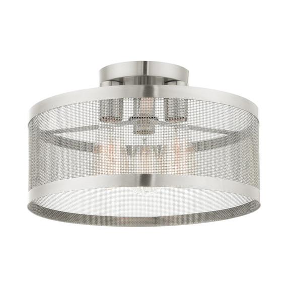 Semi-Flush Mts. Drum Shade by Livex Lighting ( 107 | 46218-91 Industro ) 