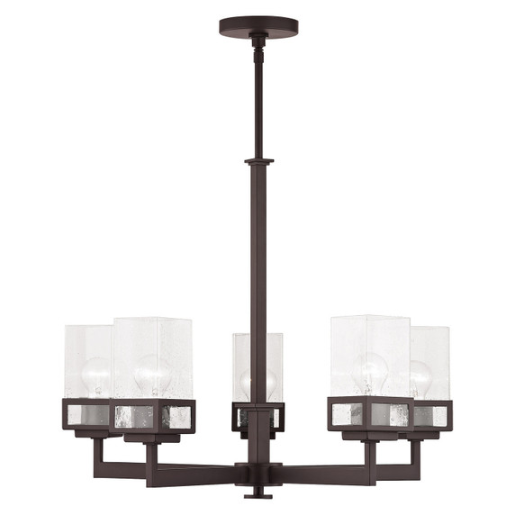 Mid. Chandeliers Glass Up by Livex Lighting ( 107 | 40595-07 Harding ) 