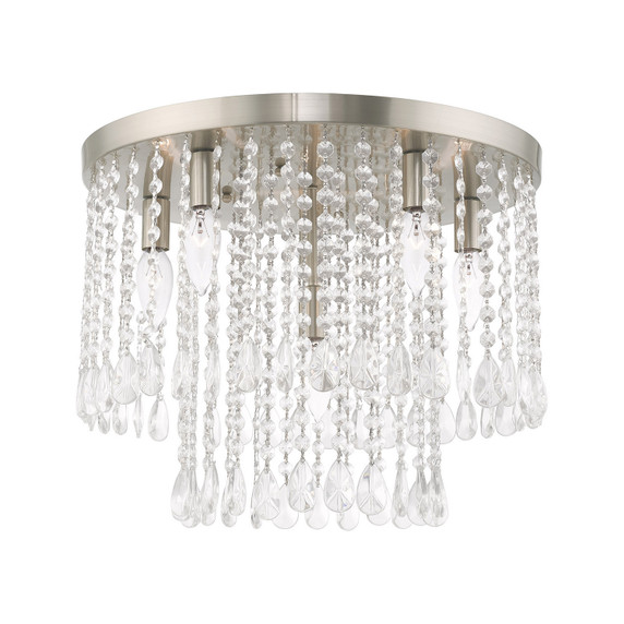 Flush Mounts Glass Down by Livex Lighting ( 107 | 51069-91 Elizabeth ) 
