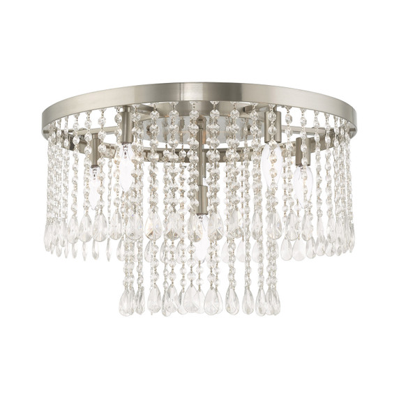 Flush Mounts Glass Down by Livex Lighting ( 107 | 51070-91 Elizabeth ) 