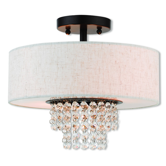 Semi-Flush Mts. Drum Shade by Livex Lighting ( 107 | 51095-92 Carlisle ) 