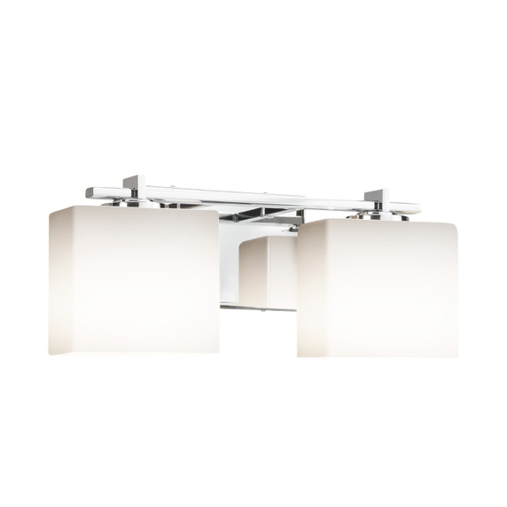 Bathroom Fixtures Two Lights by Justice Designs ( 102 | FSN-8442-55-OPAL-CROM-LED2-1400 Fusion ) 