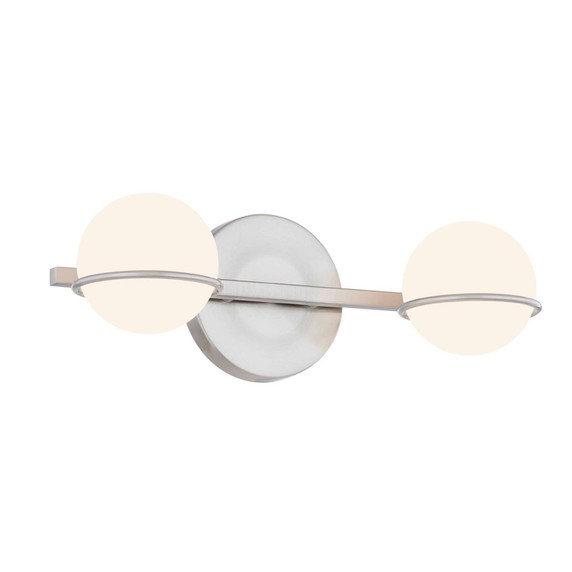 Bathroom Fixtures Two Lights by Justice Designs ( 102 | FSN-4162-OPAL-NCKL Textile ) 