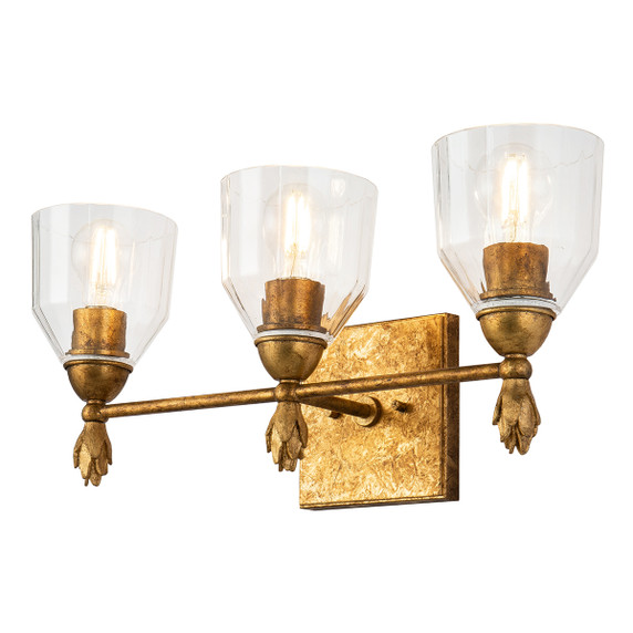Bathroom Fixtures Three Lights by Lucas + McKearn ( 175 | BB1000G-3-F1G Felice ) 