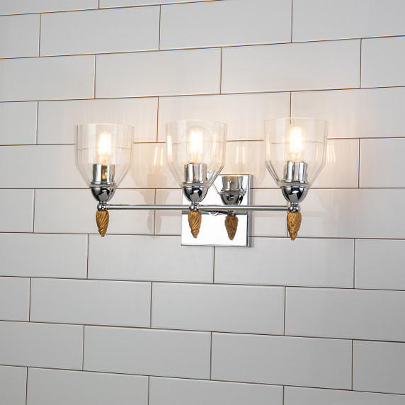Bathroom Fixtures Three Lights by Lucas + McKearn ( 175 | BB1000PC-3-F2G Felice ) 