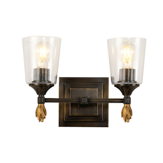 Sconces Double Glass by Lucas + McKearn ( 175 | BB1022DB-2-F1G Vetiver ) 
