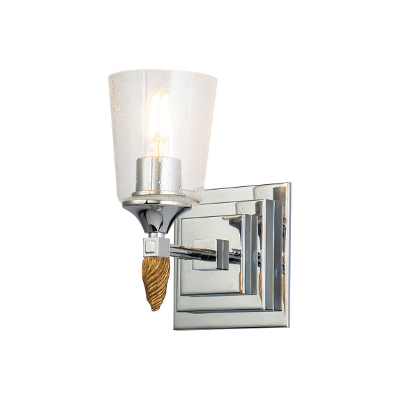 Sconces Single Glass by Lucas + McKearn ( 175 | BB1022PC-1-F2G Vetiver ) 