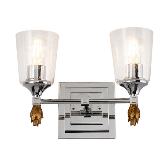 Bathroom Fixtures Two Lights by Lucas + McKearn ( 175 | BB1022PC-2-F1G Vetiver ) 