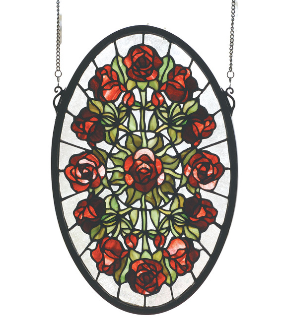 Home Accents Tiffany Windows/Wall Panels by Meyda Tiffany ( 57 | 66005 Oval Rose Garden ) 