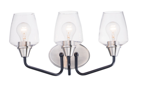 Bathroom Fixtures Three Lights by Maxim ( 16 | 26122CLBKSN Goblet ) 