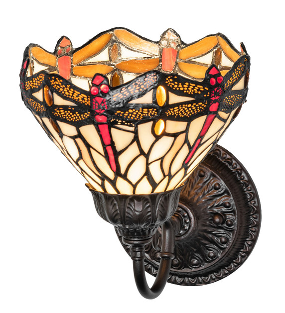 Sconces Single Glass by Meyda Tiffany ( 57 | 275653 Tiffany Hanginghead Dragonfly ) 