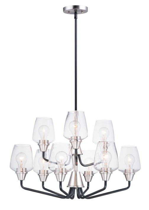 Mid. Chandeliers Glass Up by Maxim ( 16 | 26127CLBKSN Goblet ) 