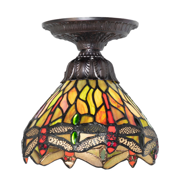Semi-Flush Mts. Glass Down by Meyda Tiffany ( 57 | 276102 Tiffany Hanginghead Dragonfly ) 