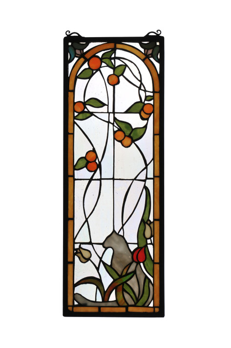 Home Accents Tiffany Windows/Wall Panels by Meyda Tiffany ( 57 | 67117 Cat & Tulips ) 