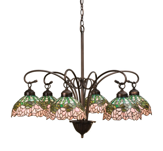 Mid. Chandeliers Glass Down by Meyda Tiffany ( 57 | 18713 Tiffany Cabbage Rose ) 