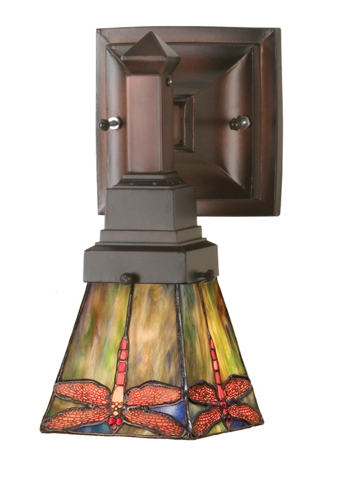 Sconces Single Glass by Meyda Tiffany ( 57 | 48187 Prairie Dragonfly ) 