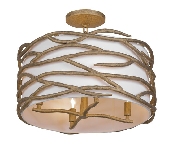 Semi-Flush Mts. Drum Shade by Minka-Lavery ( 7 | 3715-788 Branch Reality ) 