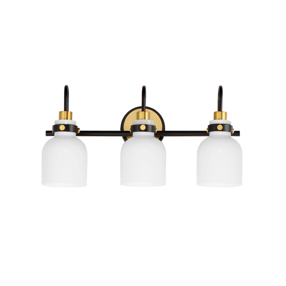 Bathroom Fixtures Three Lights by Maxim ( 16 | 12333WTBKSBR Milk ) 