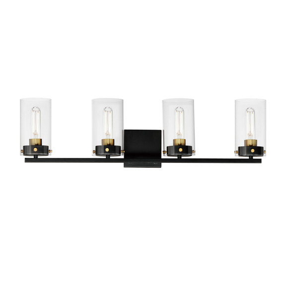 Bathroom Fixtures Four Lights by Maxim ( 16 | 12404CLBKSBR Pinn ) 