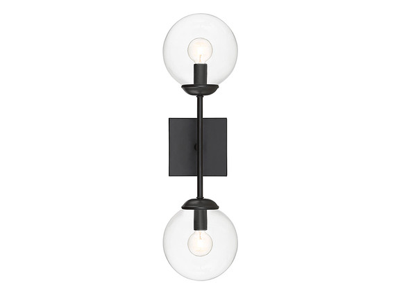 Sconces Double Glass by Meridian ( 446 | M90001-BK Mscon ) 