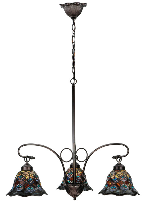 Mid. Chandeliers Glass Down by Meyda Tiffany ( 57 | 140351 Tiffany Peacock Feather ) 