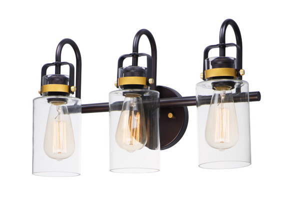 Bathroom Fixtures Three Lights by Maxim ( 16 | 30172CLBZGLD Magnolia ) 
