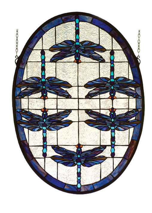Home Accents Tiffany Windows/Wall Panels by Meyda Tiffany ( 57 | 78087 Dragonflies Oval ) 
