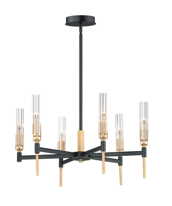 Mid. Chandeliers Glass Up by Maxim ( 16 | 16125CLBKAB Flambeau ) 