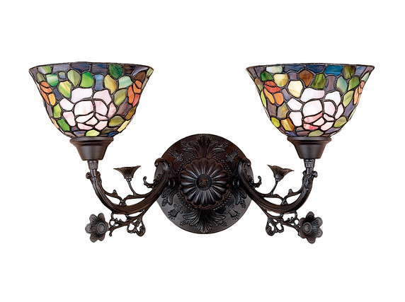 Sconces Double Glass by Meyda Tiffany ( 57 | 27392 Tiffany Rosebush ) 