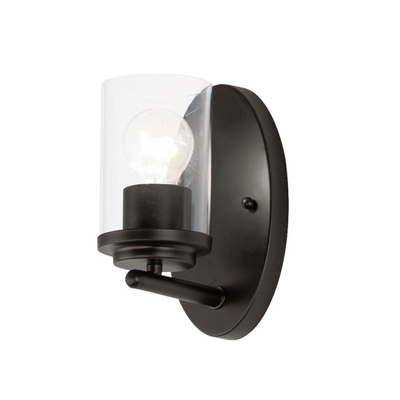 Sconces Single Glass by Maxim ( 16 | 10211CLBK Corona ) 
