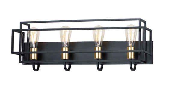 Bathroom Fixtures Four Lights by Maxim ( 16 | 10244BKSBR Liner ) 