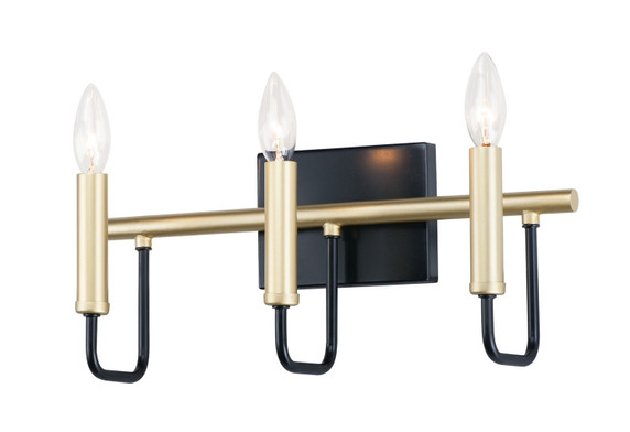 Bathroom Fixtures Three Lights by Maxim ( 16 | 10253BKGLD Sullivan ) 