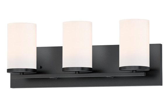 Bathroom Fixtures Three Lights by Maxim ( 16 | 10283SWBK Lateral ) 