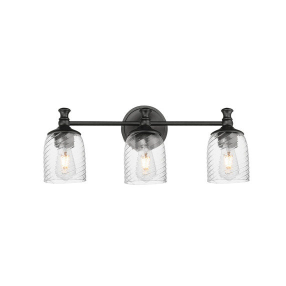 Bathroom Fixtures Three Lights by Maxim ( 16 | 21353CRBK Swirl ) 