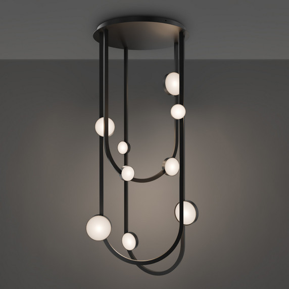 Large Chandeliers Multi-Port/Cascade by Modern Forms ( 281 | FM-42551-27-BK Tableau ) 