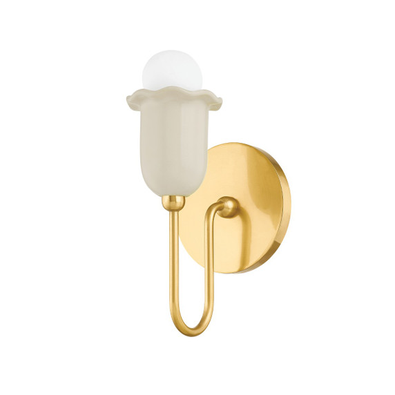 Sconces Single Glass by Mitzi ( 428 | H732101-AGB/CAI Delilah ) 