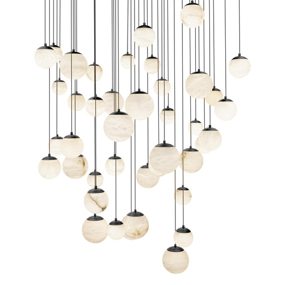 Mid. Chandeliers Multi-Port/Cascade by Modern Forms ( 281 | PD-34441S-BK Pisces ) 