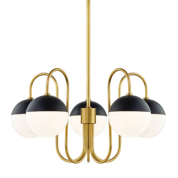 Mid. Chandeliers Glass Down by Mitzi ( 428 | H344805-AGB/BK Renee ) 