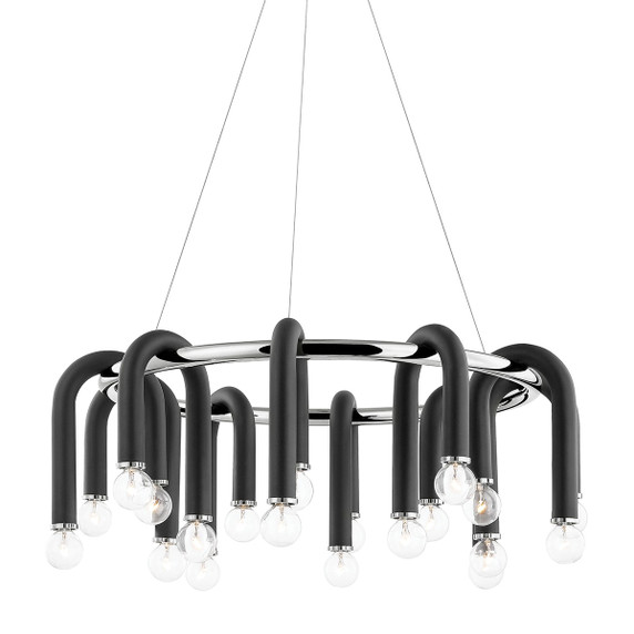 Mid. Chandeliers Glass Down by Mitzi ( 428 | H382820-PN/BK Whit ) 