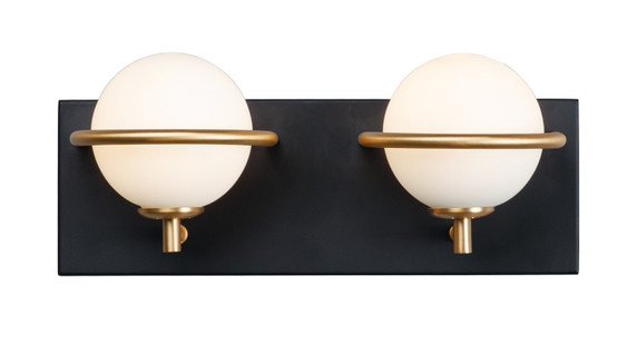 Bathroom Fixtures Two Lights by Maxim ( 16 | 21602SWBKGLD Revolve ) 