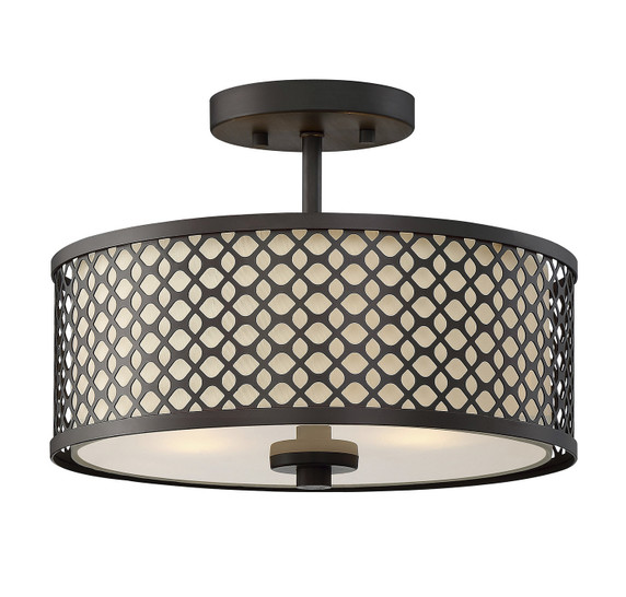 Semi-Flush Mts. Drum Shade by Meridian ( 446 | M60016ORB Msemi ) 
