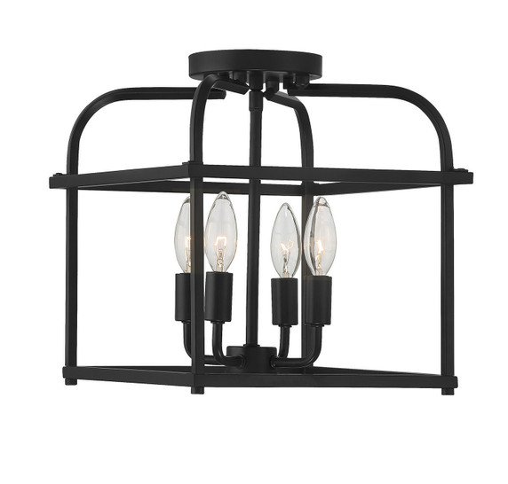 Semi-Flush Mts. Cage by Meridian ( 446 | M60061MBK ) 